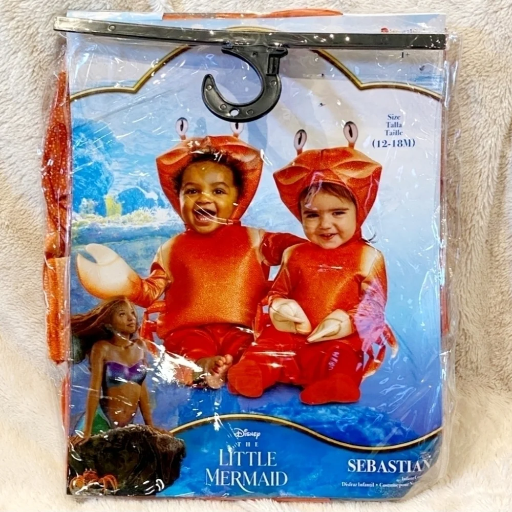 NWT Disney The Little Mermaid Sebastian Infant Costume Halloween Size 12-18M New